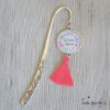 Marque-pages Je t'aime maman pompon rose