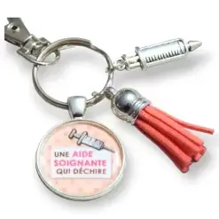 Porte-clés Aide soignante qui déchire