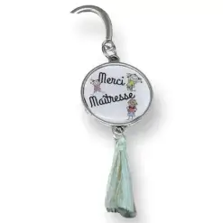 Marque-pages merci Maitresse pompon vert